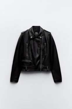 Fashion CAZADORA BIKER EFECTO PIEL Mujer Chaquetas / Cazadoras