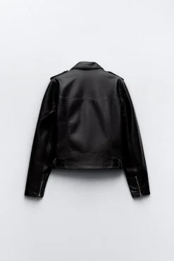 Fashion CAZADORA BIKER EFECTO PIEL Mujer Chaquetas / Cazadoras