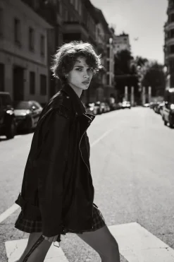 Hot CAZADORA BIKER OVERSIZE EFECTO PIEL LAVADA Mujer Chaquetas / Cazadoras