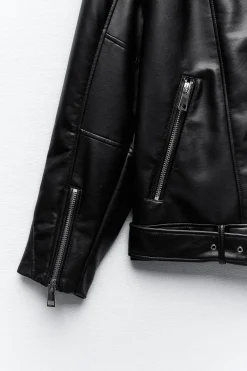 Best CAZADORA BIKER OVERSIZE EFECTO PIEL Mujer Chaquetas / Cazadoras