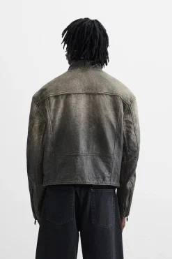 Best CAZADORA BIKER PIEL LAVADA Hombre Piel