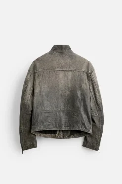 Best CAZADORA BIKER PIEL LAVADA Hombre Piel