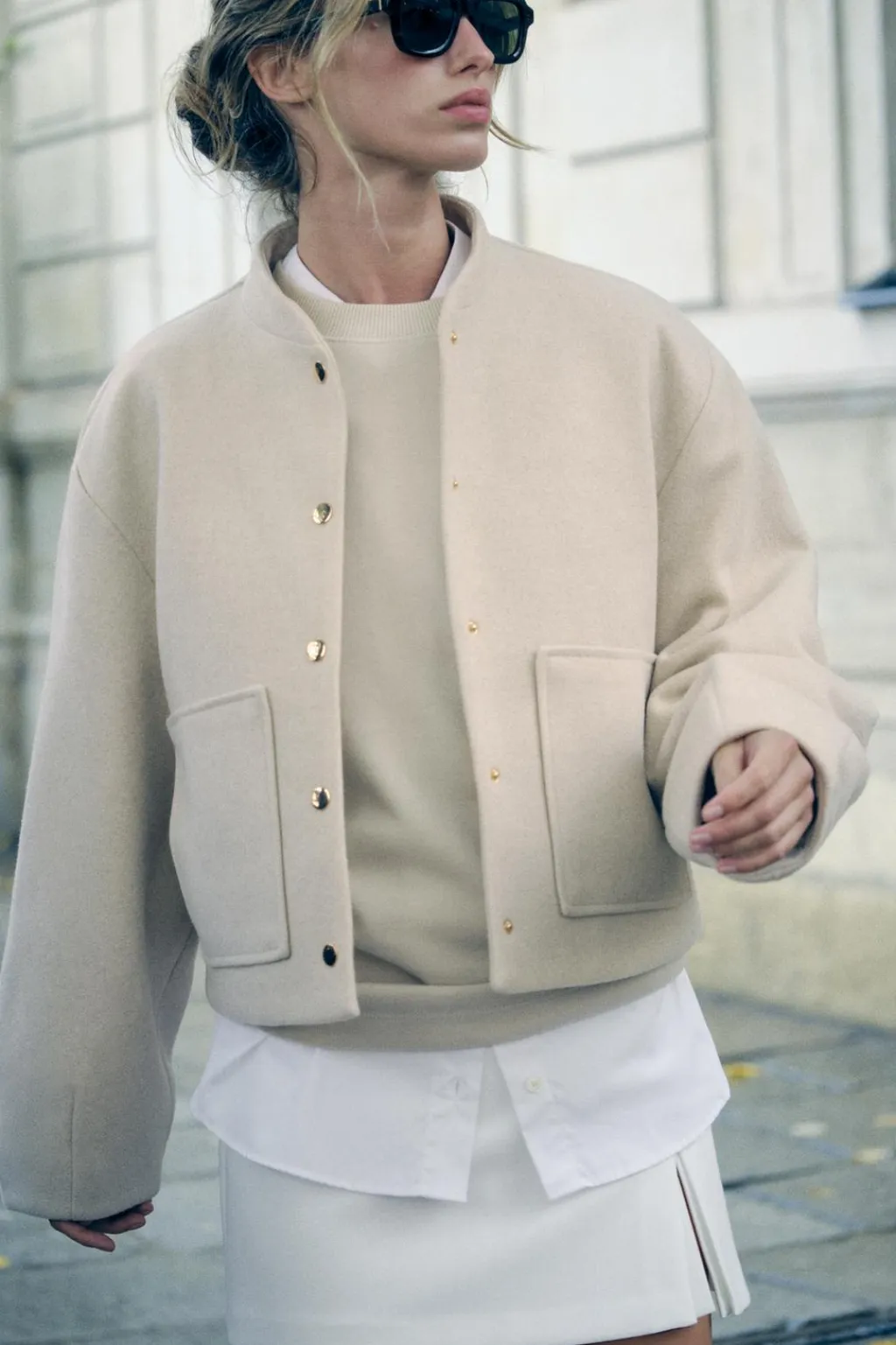 Discount CAZADORA BOMBER CORTA BOLSILLOS PLASTRÓN Mujer Chaquetas / Cazadoras