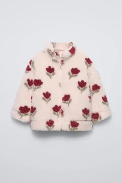 Niños ZARA 1½ - 6 Años·Total Look|6 - 18 Meses·Abrigos / Buzos<CAZADORA BORREGUILLO ESTAMPADO TULIPANES