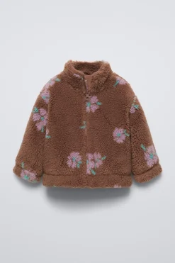 Niños ZARA 6 - 18 Meses·Abrigos / Buzos<CAZADORA BORREGUILLO ESTAMPADO FLORES