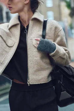 Sale CAZADORA BOUCLÉ BOLSILLOS PLASTRÓN Mujer Chaquetas / Cazadoras