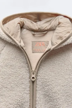 Niños ZARA 1½ - 6 Años·Abrigos|1½ - 6 Años·Abrigos<CAZADORA CAPUCHA BORREGUILLO