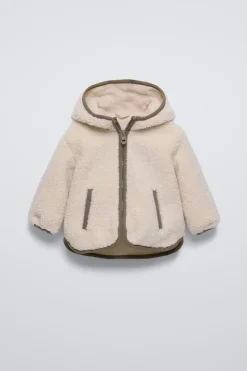 Niños ZARA 0 - 6 Meses·Sacos / Buzos|6 - 18 Meses·Abrigos / Buzos<CAZADORA CAPUCHA BORREGUILLO