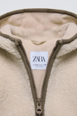 Niños ZARA 0 - 6 Meses·Sacos / Buzos|6 - 18 Meses·Abrigos / Buzos<CAZADORA CAPUCHA BORREGUILLO