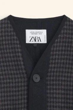 Niños ZARA 6 - 14 Años·Abrigos<CAZADORA CON LANA CUADRO VICHY LIMITED EDITION