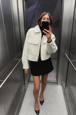 Outlet CAZADORA CORTA BOUCLÉ Mujer Chaquetas / Cazadoras