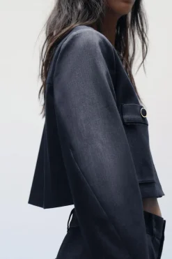 Clearance CAZADORA CROP BOTONES Mujer Chaquetas / Cazadoras