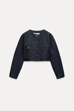 Clearance CAZADORA CROP BOTONES Mujer Chaquetas / Cazadoras