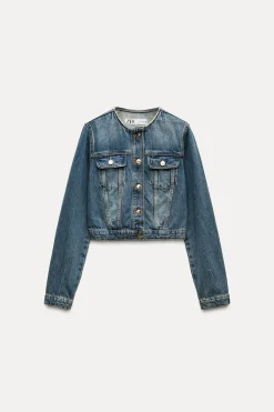 Hot CAZADORA CROP Z1975 DENIM Mujer Chaquetas / Cazadoras