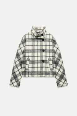 Discount CAZADORA CUADROS CUELLO SUBIDO Mujer Chaquetas / Cazadoras