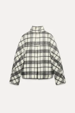 Discount CAZADORA CUADROS CUELLO SUBIDO Mujer Chaquetas / Cazadoras