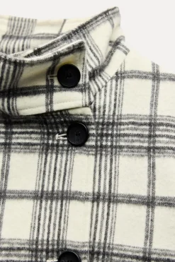 Discount CAZADORA CUADROS CUELLO SUBIDO Mujer Chaquetas / Cazadoras