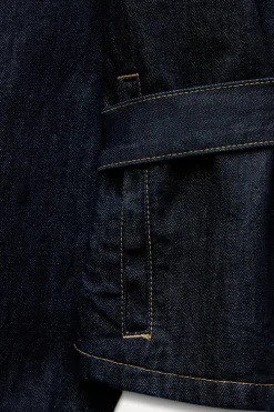 New CAZADORA DENIM TRF CINTURÓN Mujer Chaquetas / Cazadoras