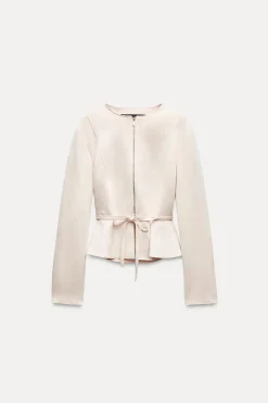 Outlet CAZADORA EFECTO ANTE PEPLUM Mujer Chaquetas / Cazadoras