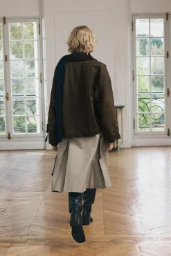 Clearance CAZADORA ENCERADA CUELLO PANA ZW COLLECTION Mujer Chaquetas / Cazadoras