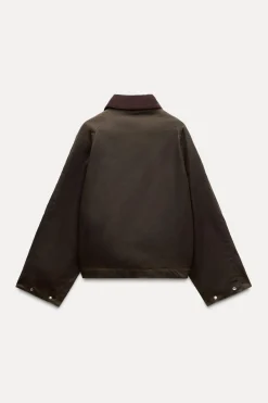 Clearance CAZADORA ENCERADA CUELLO PANA ZW COLLECTION Mujer Chaquetas / Cazadoras