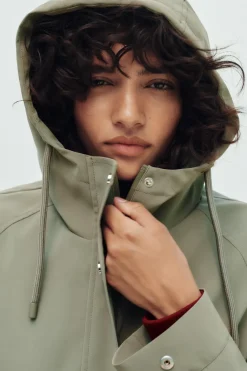 Fashion CAZADORA ENGOMADA CAPUCHA Mujer Chaquetas / Cazadoras