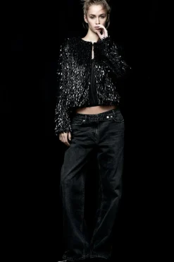 Outlet CAZADORA FLECOS ABALORIOS LENTEJUELAS Mujer Chaquetas / Cazadoras