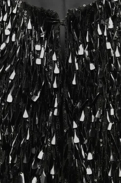 Outlet CAZADORA FLECOS ABALORIOS LENTEJUELAS Mujer Chaquetas / Cazadoras