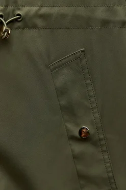 New CAZADORA LARGA TEJIDO EFECTO TECNICO Mujer Abrigos / Anoraks|Chaquetas / Cazadoras