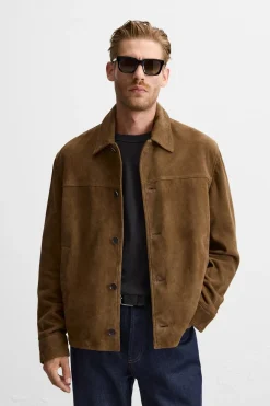 New CAZADORA PIEL ANTE Hombre Piel