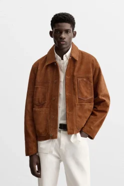 Hot CAZADORA PIEL BOLSILLOS Hombre Piel