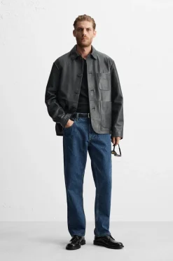 Sale CAZADORA PIEL BOLSILLOS Hombre Piel