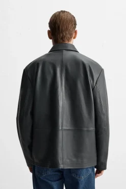 Sale CAZADORA PIEL BOLSILLOS Hombre Piel