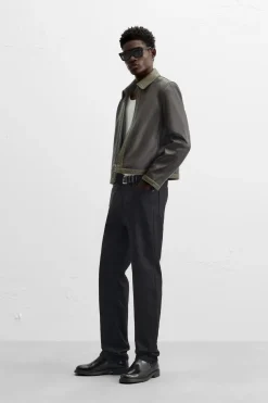 Sale CAZADORA PIEL CONTRASTE Hombre Piel