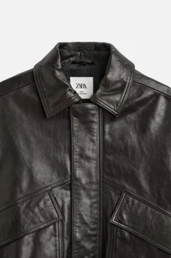 Online CAZADORA PIEL EFECTO BRILLO Hombre Piel