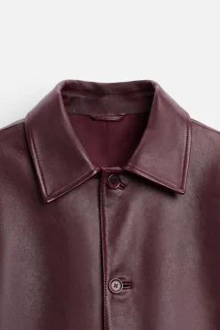 Clearance CAZADORA PIEL EFECTO VINTAGE Hombre Piel