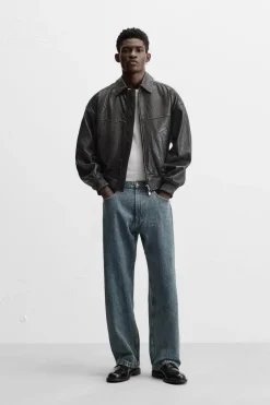 Sale CAZADORA PIEL RELIEVE Hombre Piel