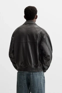 Sale CAZADORA PIEL RELIEVE Hombre Piel