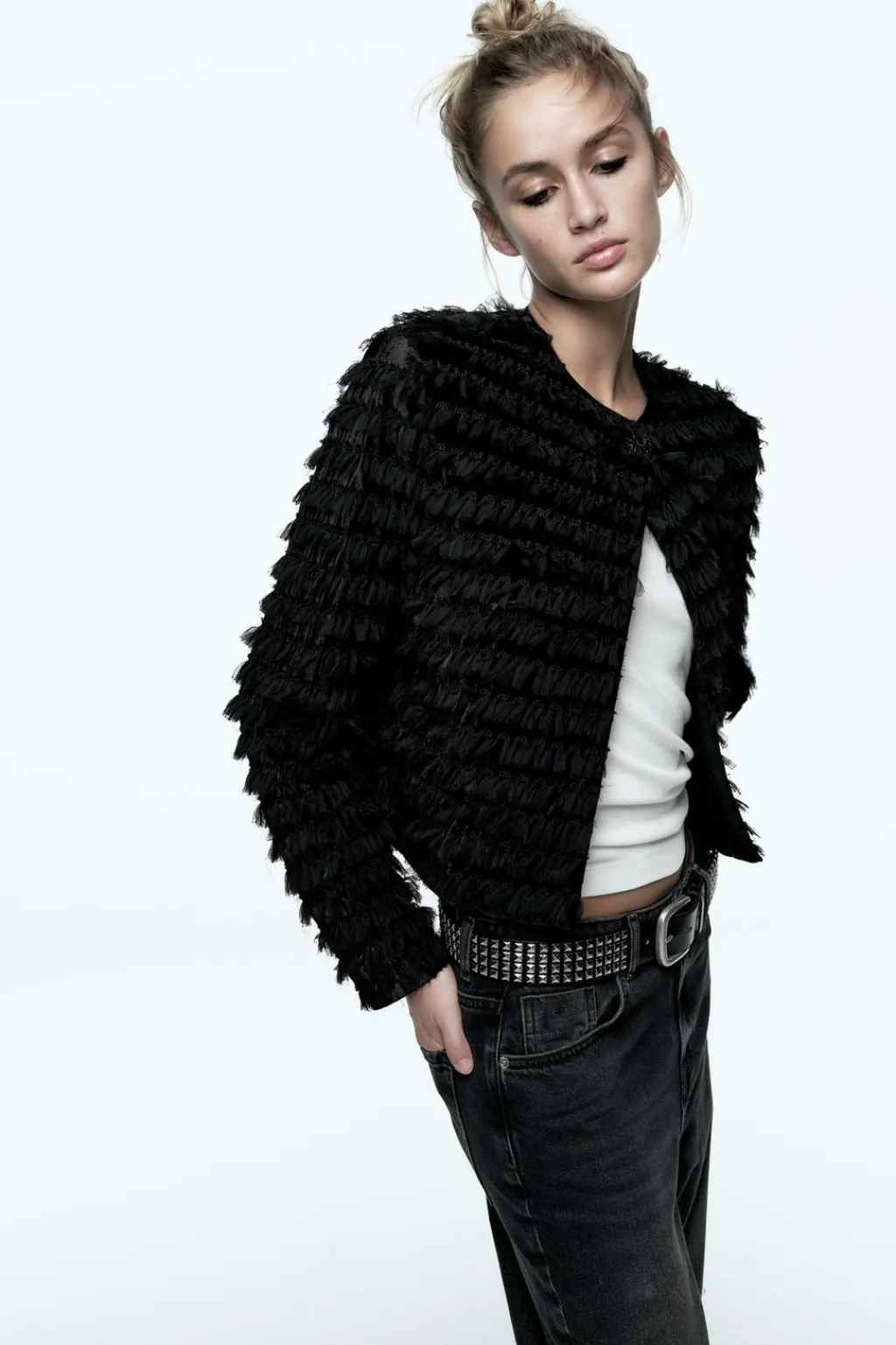 Sale CAZADORA TERCIOPELO FLECOS Mujer Blazers / Chalecos