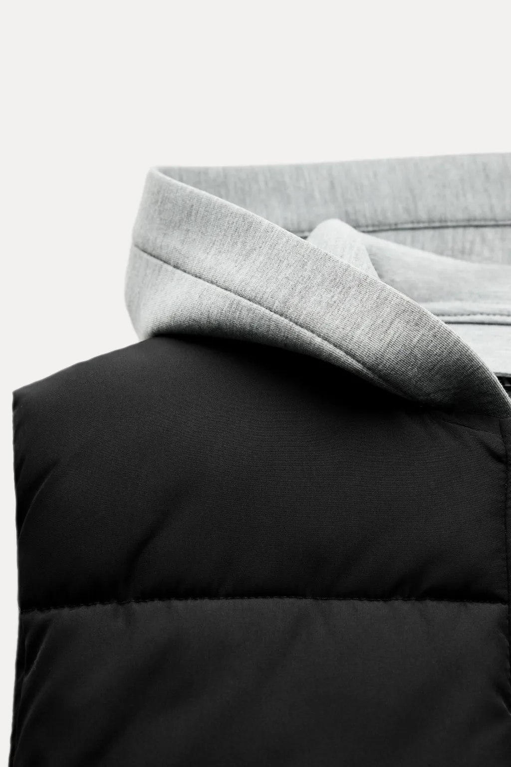 Discount CHALECO ACOLCHADO COMBINADO CAPUCHA Mujer Abrigos / Anoraks