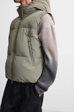 Fashion CHALECO ACOLCHADO ENGOMADO CAPUCHA Hombre Chalecos