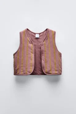 Niños ZARA 6 - 14 Años·Abrigos<CHALECO ACOLCHADO RAYAS