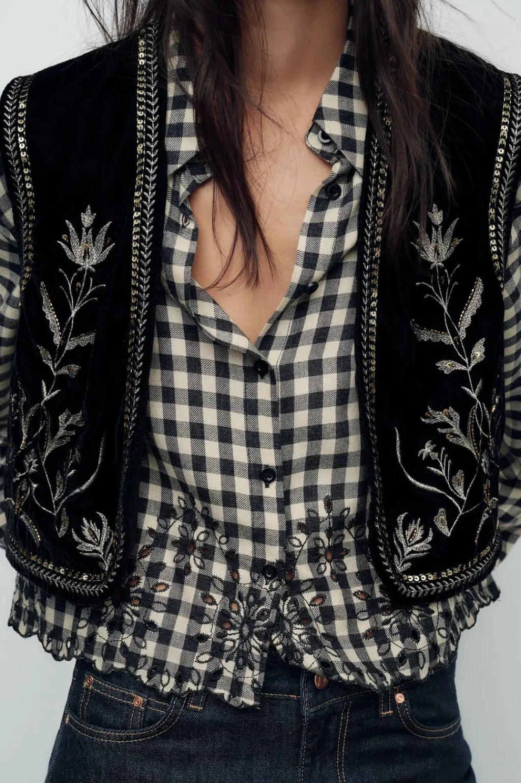 Best CHALECO BORDADO TERCIOPELO Mujer Chaquetas / Cazadoras