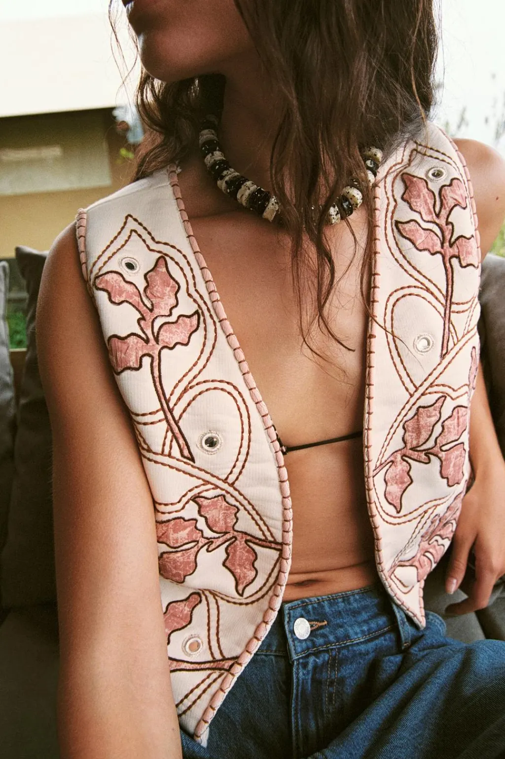 Discount CHALECO BORDADOS ESPEJOS Mujer Tops / Bodies