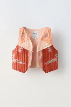Niños ZARA 6 - 14 Años·Abrigos|6 - 14 Años·Total Look<CHALECO BORDADOS PATCHWORK