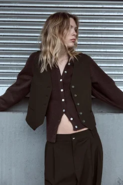 Outlet CHALECO CINTA ESPALDA Mujer Blazers / Chalecos