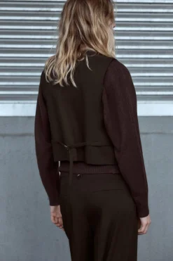 Outlet CHALECO CINTA ESPALDA Mujer Blazers / Chalecos