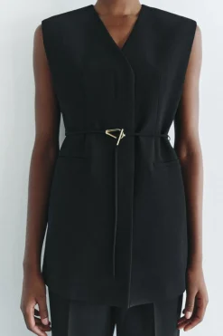 Fashion CHALECO CINTURÓN ABERTURAS ZW COLLECTION Mujer Blazers / Chalecos