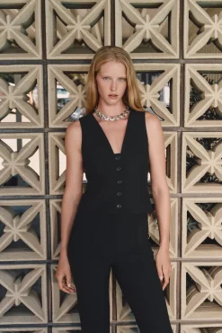 Online CHALECO CORTO CAZUELAS Mujer Blazers / Chalecos