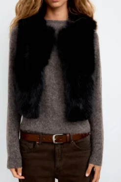 Outlet CHALECO CORTO EFECTO PELO Mujer Chaquetas / Cazadoras